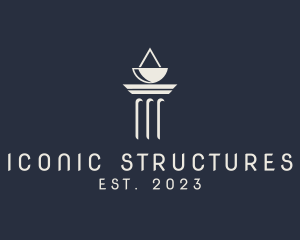 Pillar Structure Scale logo design