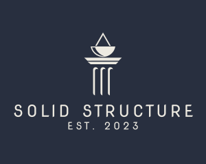 Pillar Structure Scale logo design