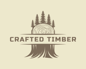 Forest Tree Lumberjack logo design