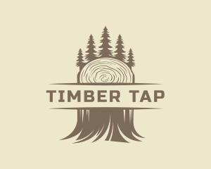 Forest Tree Lumberjack logo design