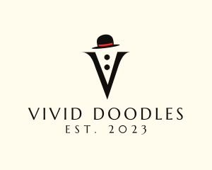 Tuxedo Collar Hat logo design