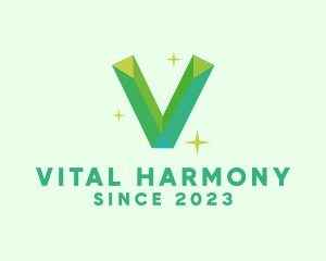 Shiny Gem Letter V logo design