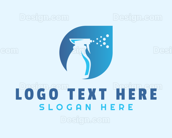 Blue Spray Bottle Cleaning Logo