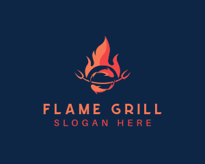 BBQ Grill Seafood logo design