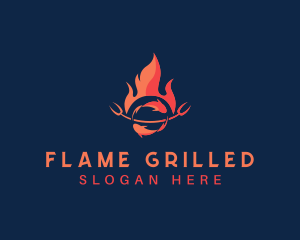 BBQ Grill Seafood logo design