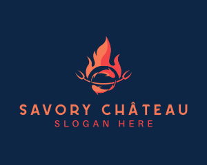 BBQ Grill Seafood logo design