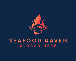 BBQ Grill Seafood logo design