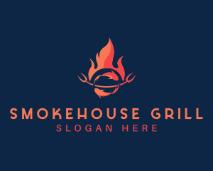 BBQ Grill Seafood logo design