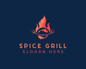 BBQ Grill Seafood logo design