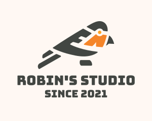 Minimalist Robin Bird logo