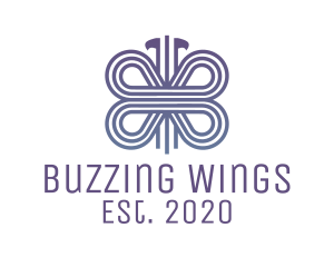 Blue Butterfly Wings logo design