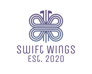 Blue Butterfly Wings logo design