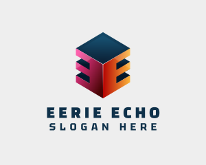 3D Cube Business Letter E logo design