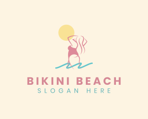 Bikini Woman Beach logo design