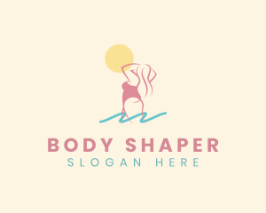 Bikini Woman Beach logo design