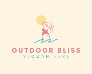 Bikini Woman Beach logo design