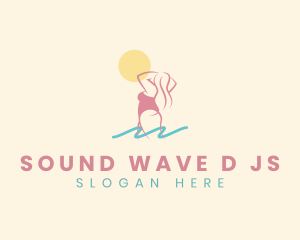 Bikini Woman Beach logo design