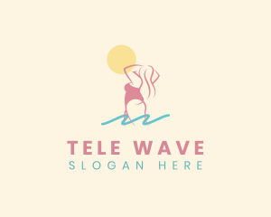 Bikini Woman Beach logo design