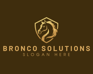 Horse Stallion Shield logo