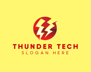 Thunder Energy Bolt  logo design