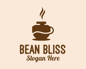 Brown Hot Coffee  logo design