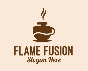 Brown Hot Coffee  logo design