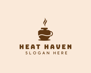Brown Hot Coffee  logo