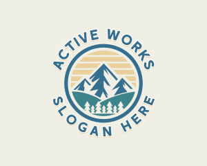 Travel Hiking Mountain logo design