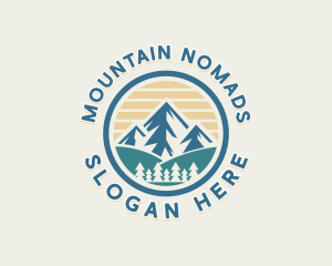 Travel Hiking Mountain logo design