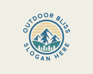 Travel Hiking Mountain logo design