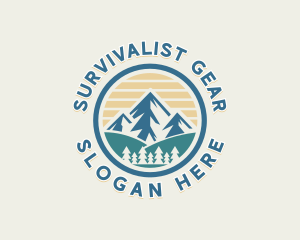 Travel Hiking Mountain logo design