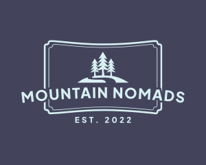 Retro Pine Tree Camping logo design