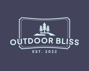 Retro Pine Tree Camping logo design