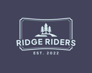 Retro Pine Tree Camping logo design