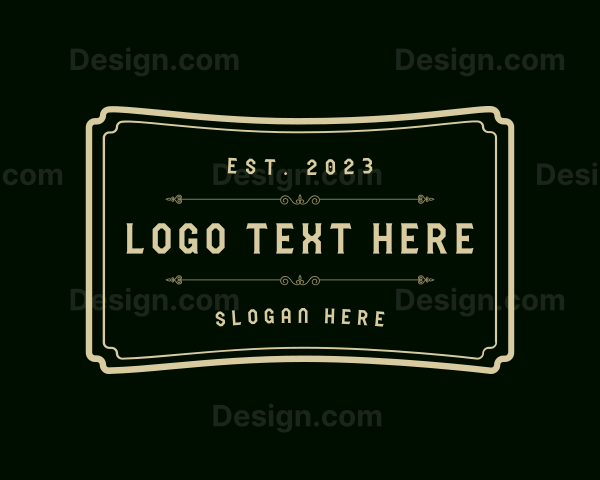 Elegant Plaque Ticket Logo