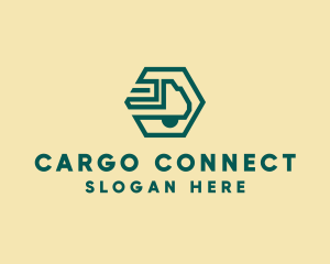 Modern Cargo Transport Truck logo design