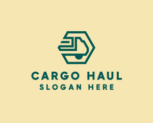 Modern Cargo Transport Truck logo design