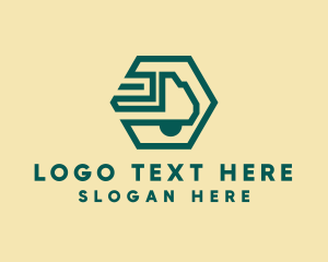 Modern Cargo Transport Truck logo