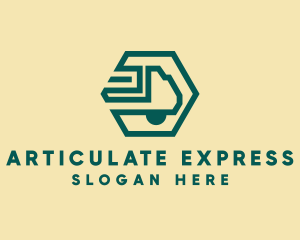 Modern Cargo Transport Truck logo design