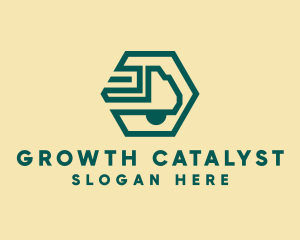 Modern Cargo Transport Truck logo design