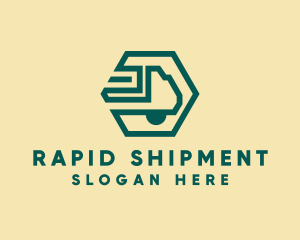 Modern Cargo Transport Truck logo design