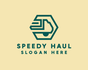 Modern Cargo Transport Truck logo design