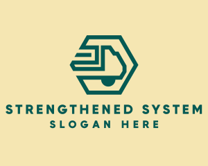 Modern Cargo Transport Truck logo design