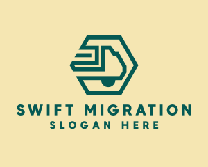 Modern Cargo Transport Truck logo design