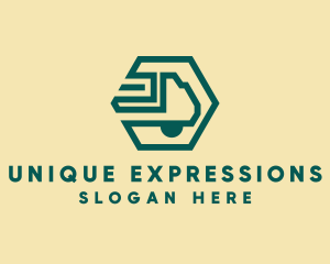 Modern Cargo Transport Truck logo design