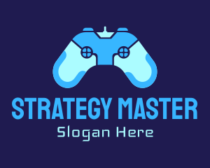 Blue Game Controller logo design