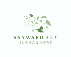 Flying Hummingbird Leaf logo