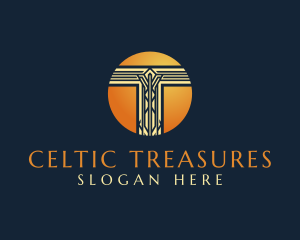 Celtic Luxury Letter T logo