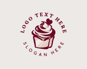 Retro Cupcake Dessert logo