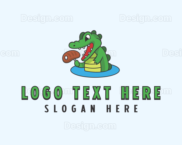 Meat Dining Crocodile Logo